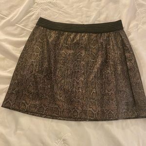 MNG by Mango Gold and silver cheetah animal print mini skirt~medium
